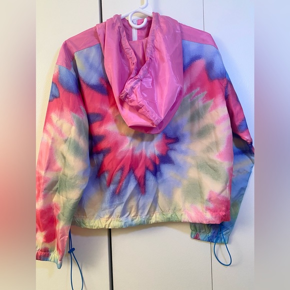 EUC! Polaroid Women Tie Dye Retro Hoodie Windbreaker Jacket Size M - Picture 3 of 8